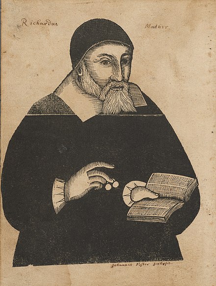Illustration of Richard Mather by John Foster, circa 1675.