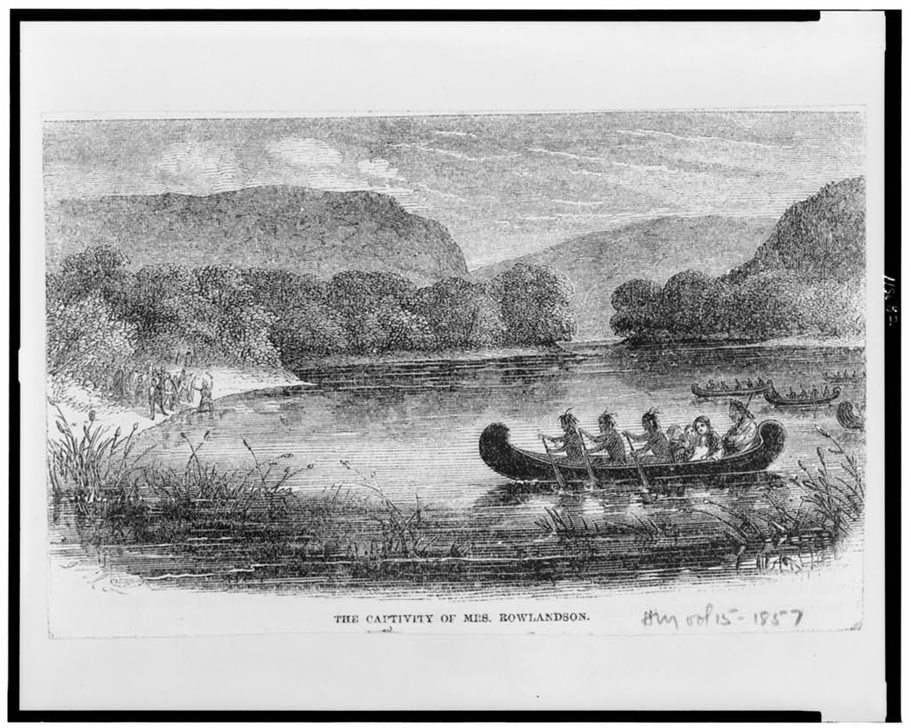 An illustration depicting Mary Rowlandson